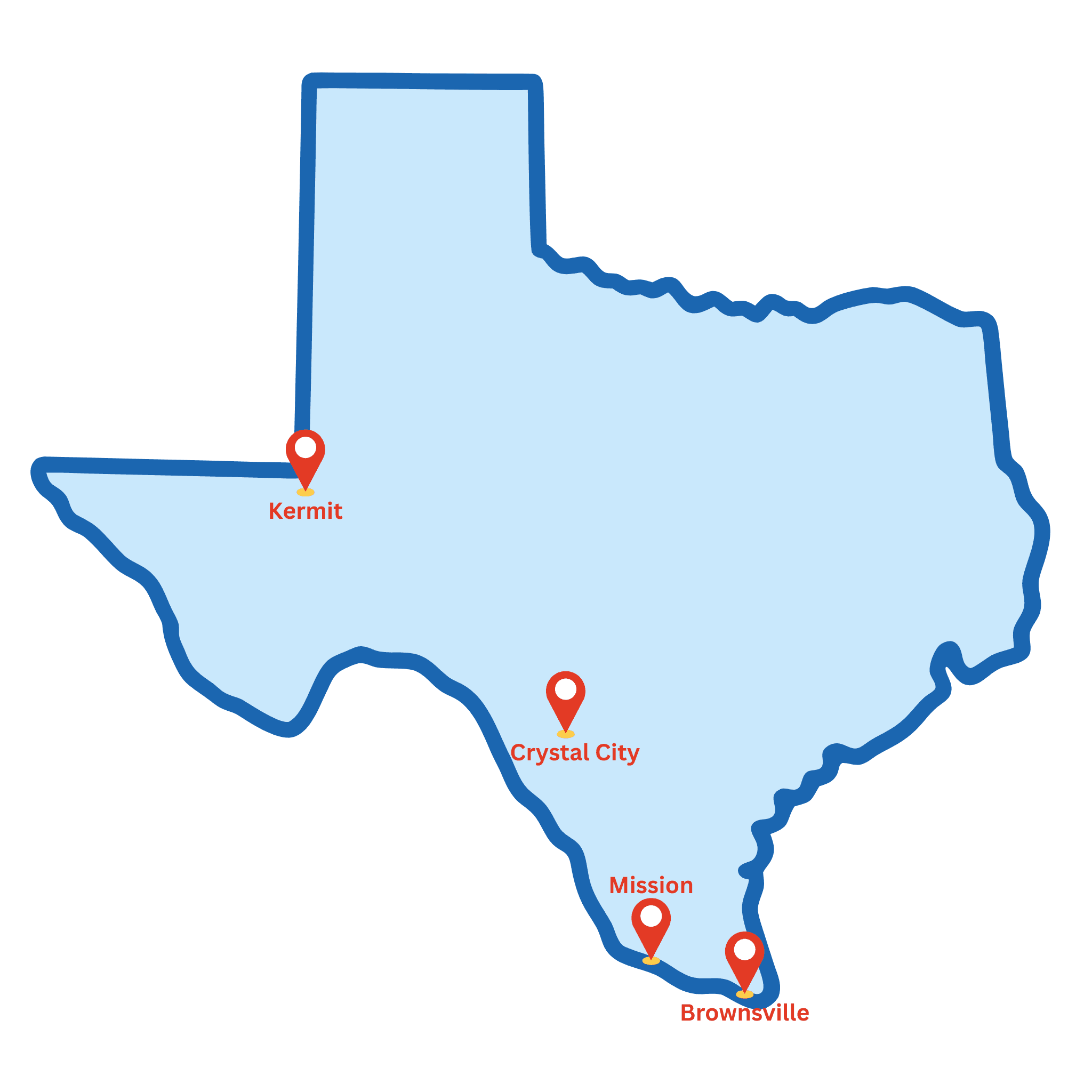 Texas office locations map