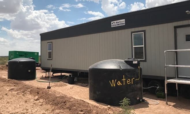 1,500 Gal. Water & Septic System Office Trailers Hook up & Services
